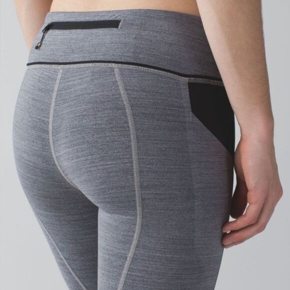 Lululemon Pace Rival Crop Legging Heather Gray Black - Picture 15 of 15